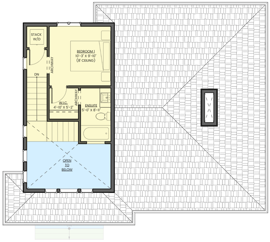 Plan 330005WLE: 2-Bed House Plan Under 1000 Square Feet with 3-Sided Wraparound Porch - Floor Plan - 2nd Floor - Cottage, Country, Mountain, Rustic, Traditional