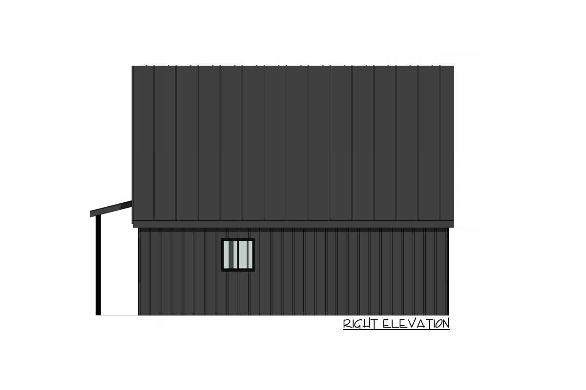 Plan 420090WNT: 728 Square Foot Contemporary Cabin with Vaulted Living Room and Kitchen - Image #5 - Cabin, Cottage, Country, New American, Vacation