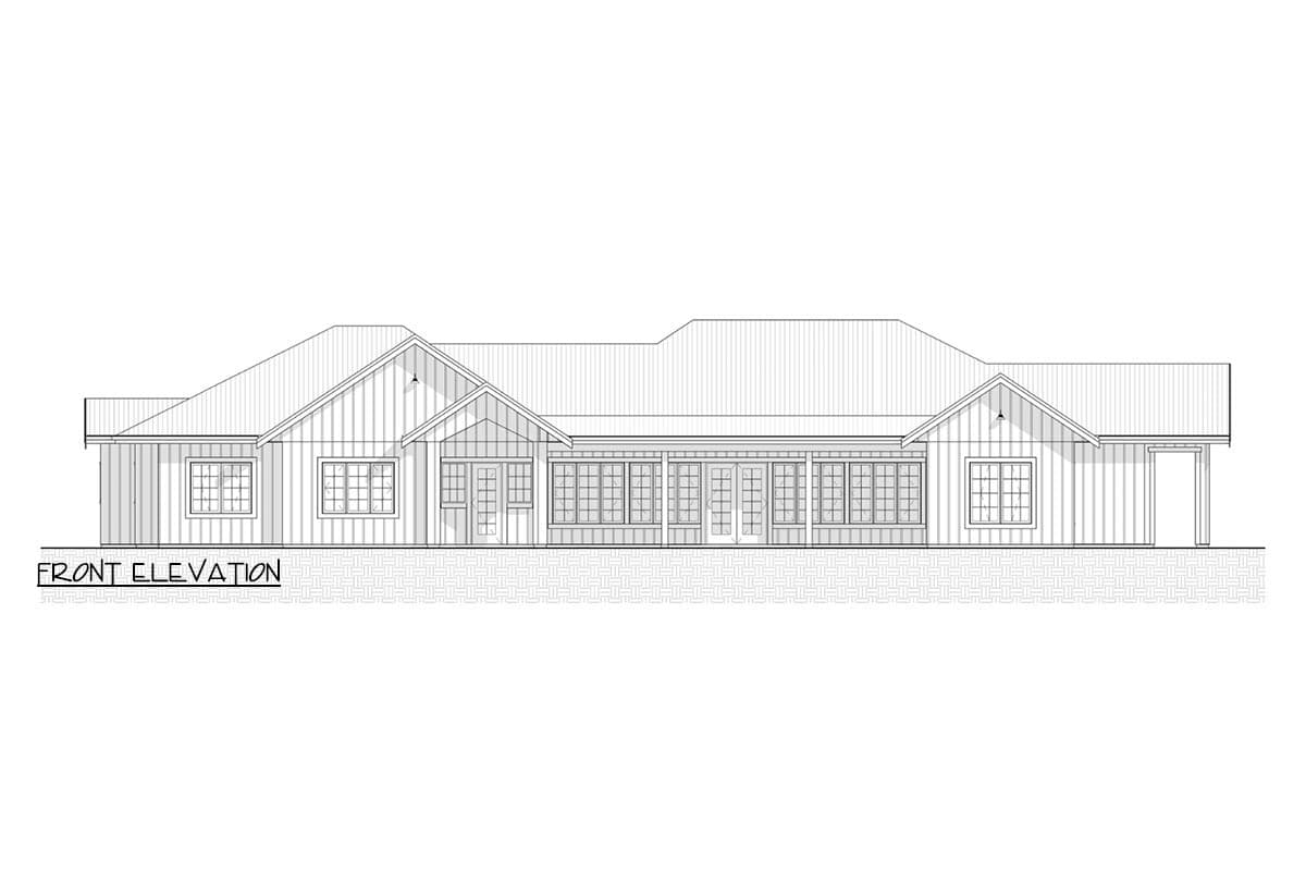 Plan 330007WLE: 4-Bed New American Ranch Plan with Private Primary Bedroom - 2933 Sq Ft - Image #9 - Country, Modern Farmhouse, New American, Ranch, Transitional