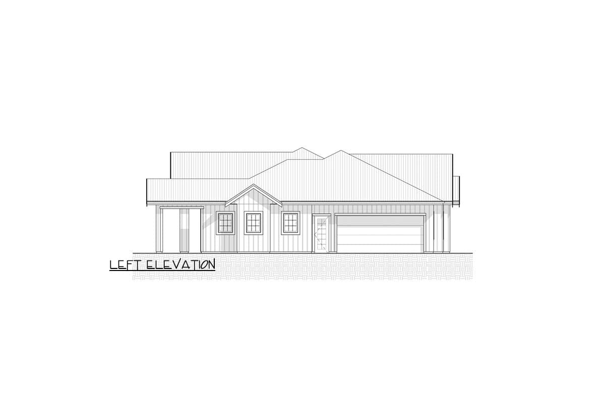 Plan 330007WLE: 4-Bed New American Ranch Plan with Private Primary Bedroom - 2933 Sq Ft - Image #10 - Country, Modern Farmhouse, New American, Ranch, Transitional