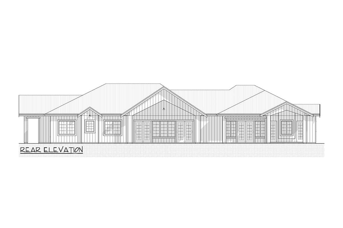 Plan 330007WLE: 4-Bed New American Ranch Plan with Private Primary Bedroom - 2933 Sq Ft - Image #11 - Country, Modern Farmhouse, New American, Ranch, Transitional