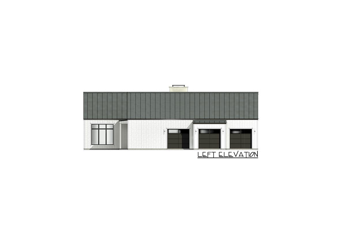 Plan 818049JSS: 4-Bed Modern Ranch Home Plan Over 3000 Square Feet with 3-Car Garage - Image #3 - Contemporary, Country, Modern, New American, Ranch, Southwest