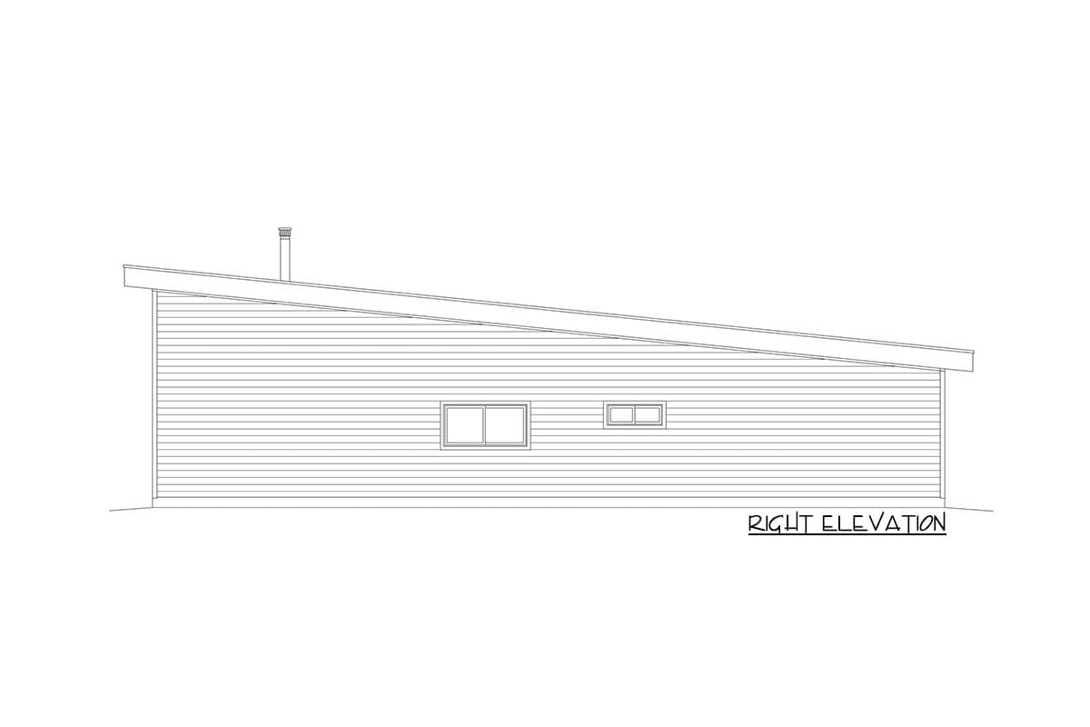 Plan 680116VR: 1849 Mid-Century Modern House Plan with RV-Friendly Garage and 2 Bedrooms - Image #5 - Contemporary, Mid Century Modern, Modern