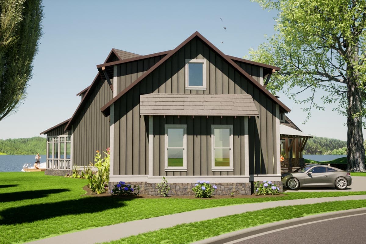 Plan 86379HH: 2-Story Transitional House Plan with Two Master Suites and Angled Garage - Image #4 - Country, Craftsman, Modern Farmhouse, New American, Rustic, Transitional