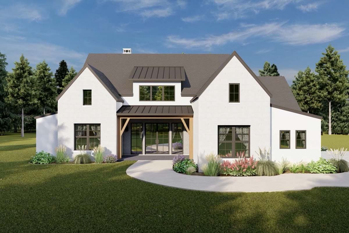 Plan 818050JSS: Transitional House Plan with Central Open Living Space - 2330 Sq Ft - Image #39 - Contemporary, Hill Country, Modern Farmhouse, Transitional