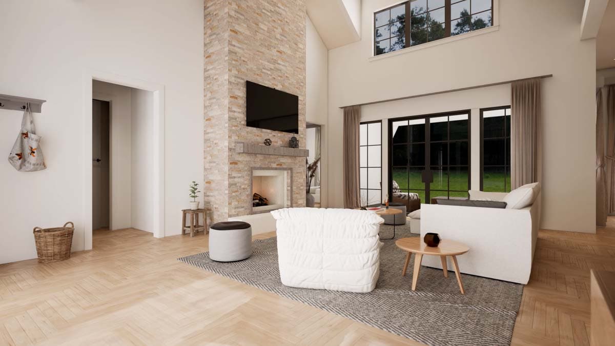 Plan 818050JSS: Transitional House Plan with Central Open Living Space - 2330 Sq Ft - Image #6 - Contemporary, Hill Country, Modern Farmhouse, Transitional