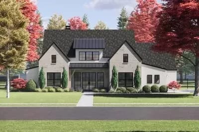Transitional House Plan with Central Open Living Space - 2330 Sq Ft
