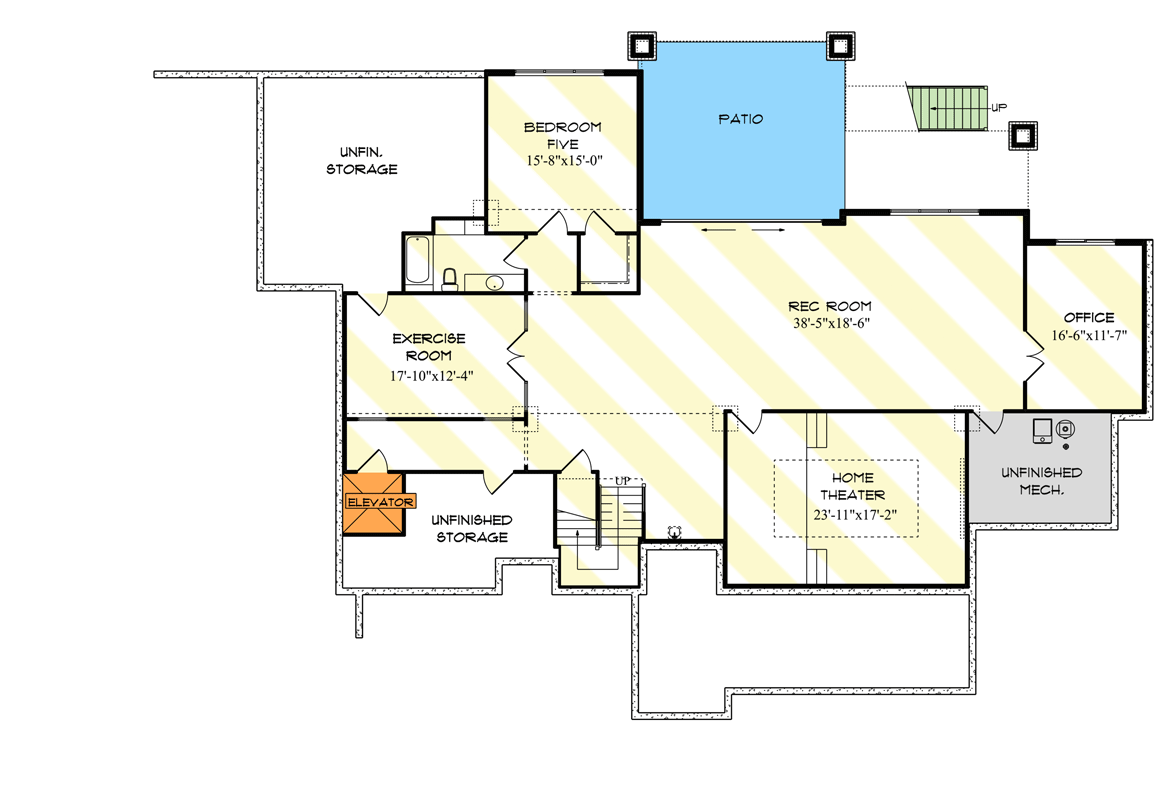 Plan 95199RW: Transitional New American House Plan with Optional Walkout Basement and In-law Suite - Floor Plan - Optionally Finished Walkout Foundation - Contemporary, Country, Craftsman, New American, Northwest, Ranch, Transitional