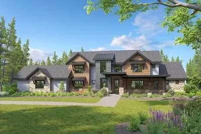 Transitional New American House Plan with Optional Walkout Basement and In-law Suite