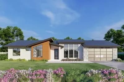 1574 Square Foot Modern House Plan with Naturally-Bright Great Room