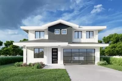 Transitional House Plan with Home Office
