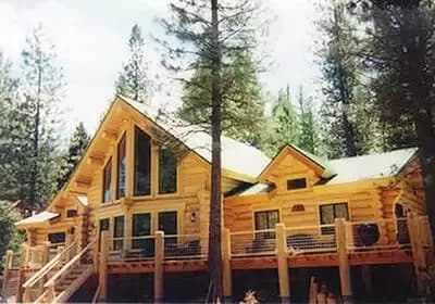 Rustic Log Home Plan with Loft Overlook