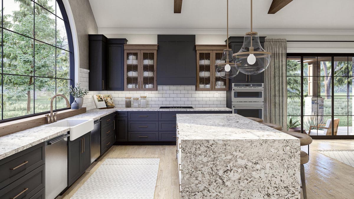 Plan 623224DJ: 4000 Square Foot Modern French Country House Plan with Beautiful Library - Image #10 - Contemporary, European, French Country, Mountain, New American, Rustic, Transitional