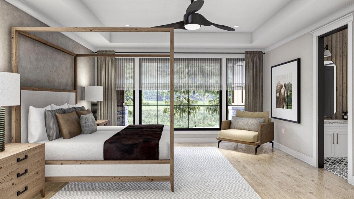 Plan 623224DJ: 4000 Square Foot Modern French Country House Plan with Beautiful Library - Image #14 - Contemporary, European, French Country, Mountain, New American, Rustic, Transitional