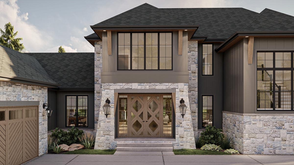 Plan 623224DJ: 4000 Square Foot Modern French Country House Plan with Beautiful Library - Image #20 - Contemporary, European, French Country, Mountain, New American, Rustic, Transitional