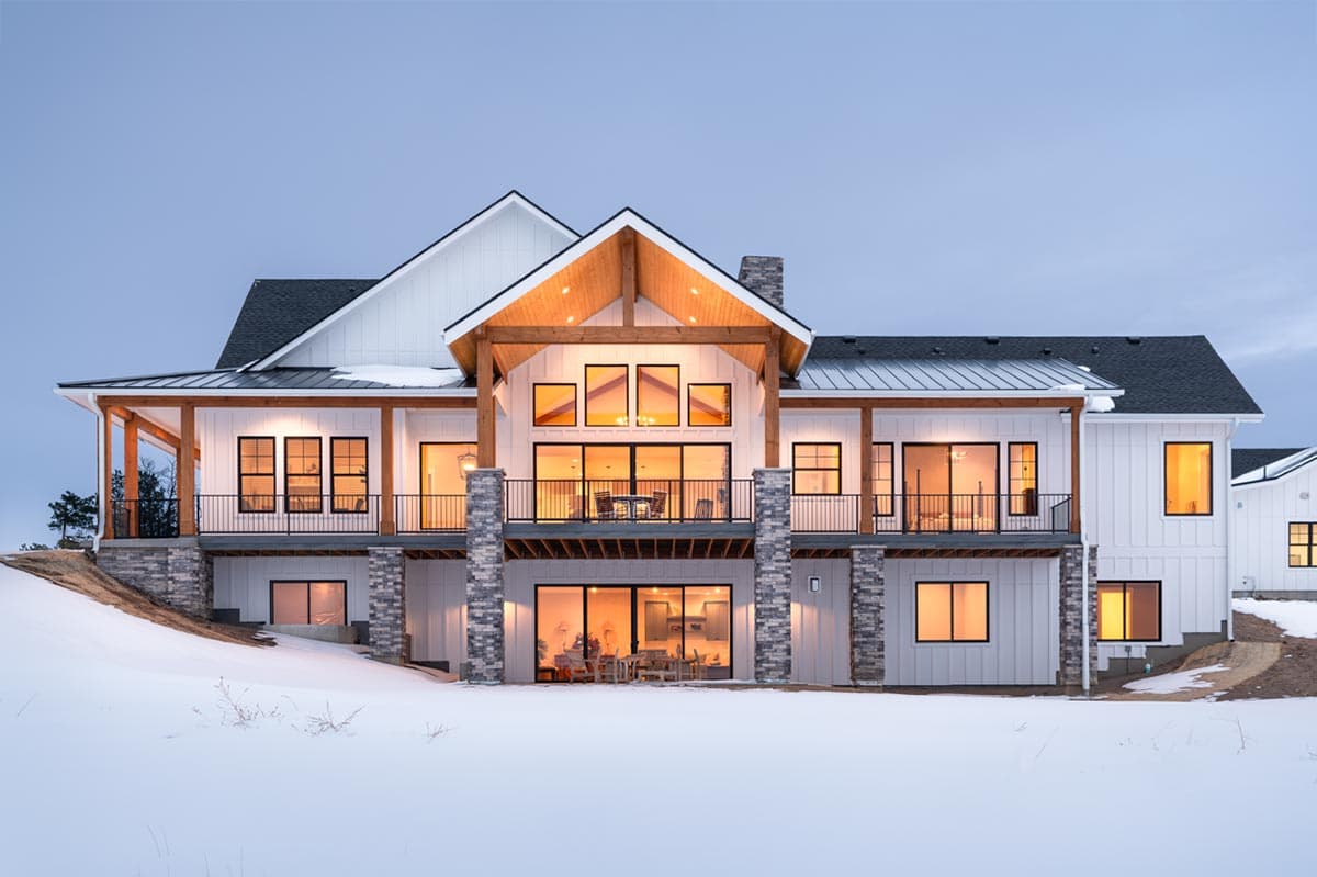 Plan 95201RW: Sloping Lot Mountain Farmhouse Plan Under 2800 Square Feet with Lower Level Expansion - Image #4 - Country, Craftsman, Farmhouse, Modern Farmhouse, Mountain, New American, Southern, Traditional