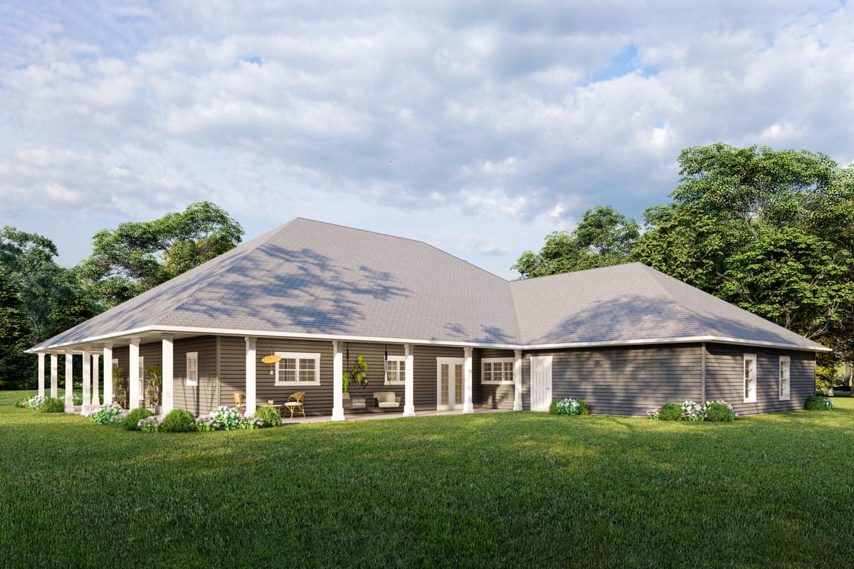 Plan 810017RBT: One-Story Country Farmhouse House Plan with Wrap-Around Porch - Image #4 - Country, Farmhouse, Ranch, Rustic