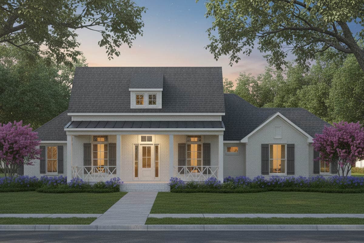 Plan 125002LEW: 2259 Square Foot Acadian-Style Farmhouse Plan with Outdoor Kitchen - Image #12 - Acadian, Country, Farmhouse, Modern Farmhouse, New American, Southern, Southern Traditional, Traditional