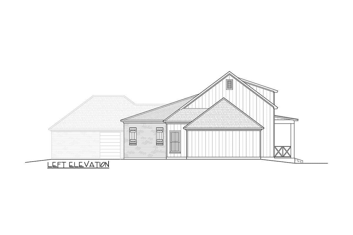 Plan 125002LEW: 2259 Square Foot Acadian-Style Farmhouse Plan with Outdoor Kitchen - Image #15 - Acadian, Country, Farmhouse, Modern Farmhouse, New American, Southern, Southern Traditional, Traditional