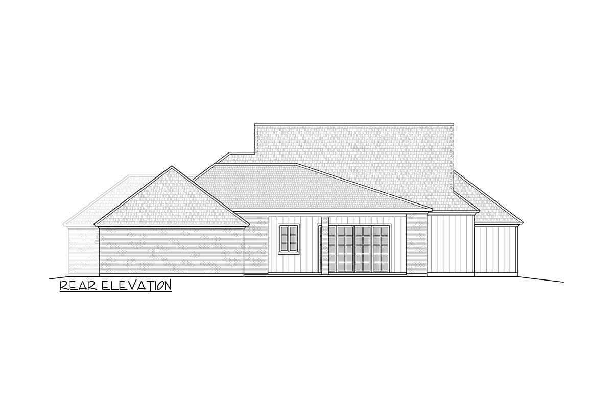 Plan 125002LEW: 2259 Square Foot Acadian-Style Farmhouse Plan with Outdoor Kitchen - Image #16 - Acadian, Country, Farmhouse, Modern Farmhouse, New American, Southern, Southern Traditional, Traditional