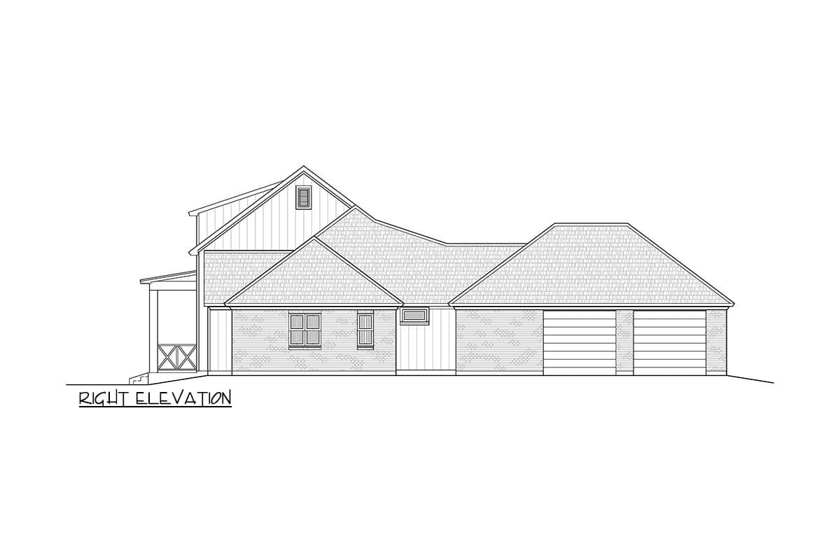 Plan 125002LEW: 2259 Square Foot Acadian-Style Farmhouse Plan with Outdoor Kitchen - Image #17 - Acadian, Country, Farmhouse, Modern Farmhouse, New American, Southern, Southern Traditional, Traditional