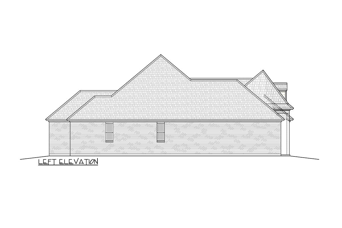 Plan 125003LEW: 2103 Square Foot Contemporary French Country House Plan - Image #8 - Acadian, Cottage, European, French Country, Louisiana-Style, Southern, Traditional