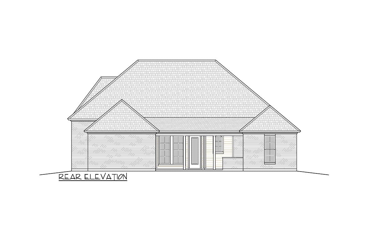 Plan 125003LEW: 2103 Square Foot Contemporary French Country House Plan - Image #9 - Acadian, Cottage, European, French Country, Louisiana-Style, Southern, Traditional