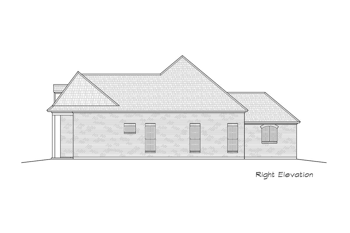 Plan 125003LEW: 2103 Square Foot Contemporary French Country House Plan - Image #10 - Acadian, Cottage, European, French Country, Louisiana-Style, Southern, Traditional