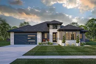 4-Bed Modern Prairie-Style House Plan Just Under 3,000 Square Feet