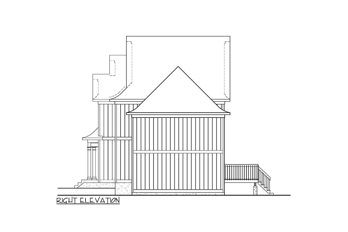Plan 801050PM: 1964 Square Foot 2-Story House Plan with Family Room Above 1-Car Garage - Image #4 - Southern, Traditional