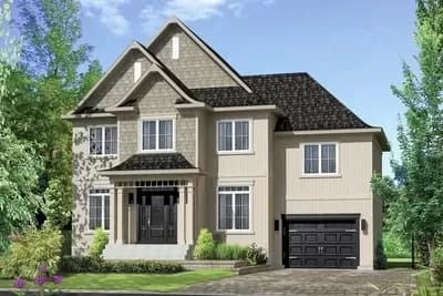 1964 Square Foot 2-Story House Plan with Family Room Above 1-Car Garage