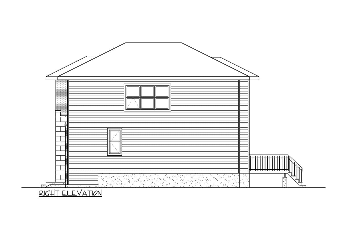 Plan 801051PM: Modern 2 Story 1570 Square Foot House Plan with 1-Car Garage - Image #4 - Modern, Northwest
