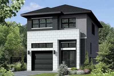 Modern 2 Story 1570 Square Foot House Plan with 1-Car Garage