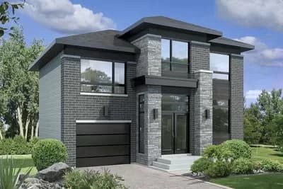 1831 Square Foot Modern 2-Story House Plan with Flex Room