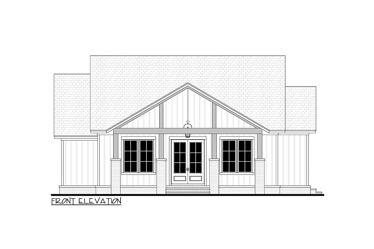 Plan 51934HZ: 3-Bed Modern Farmhouse Cottage Under 1600 Square Feet - Image #4 - Cottage, Country, Craftsman, Modern Farmhouse