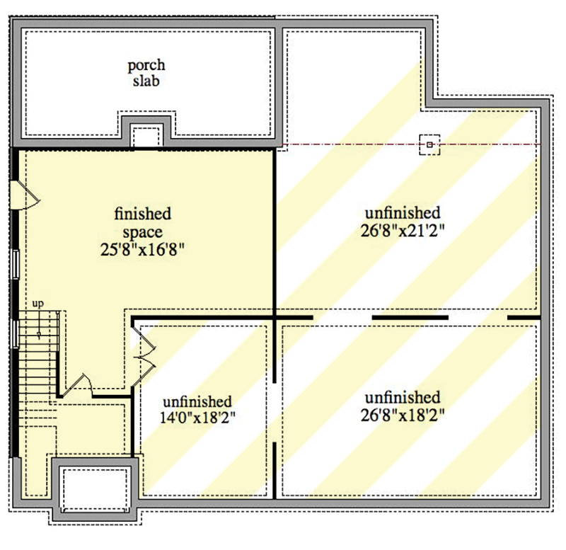 Plan 29918LDG: 4-Bed French Eclectic House Plan Under 4200 Square Feet - Floor Plan - Lower Level - European, French Country, Southern, Traditional, Transitional