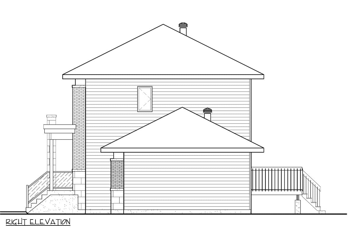 Plan 801070PM: 2-Bed Contemporary House Plan with Brick, Stone and Metal Exterior - 1236 Sq Ft - Image #4 - Contemporary, Modern, Northwest
