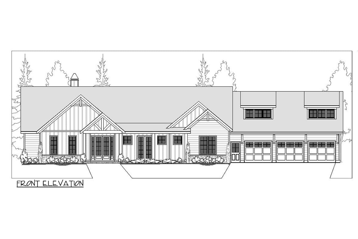 Plan 29919LDG: Rustic New American Home Plan with Summer Kitchen on Covered Porch - Image #4 - Country, New American, Ranch, Rustic