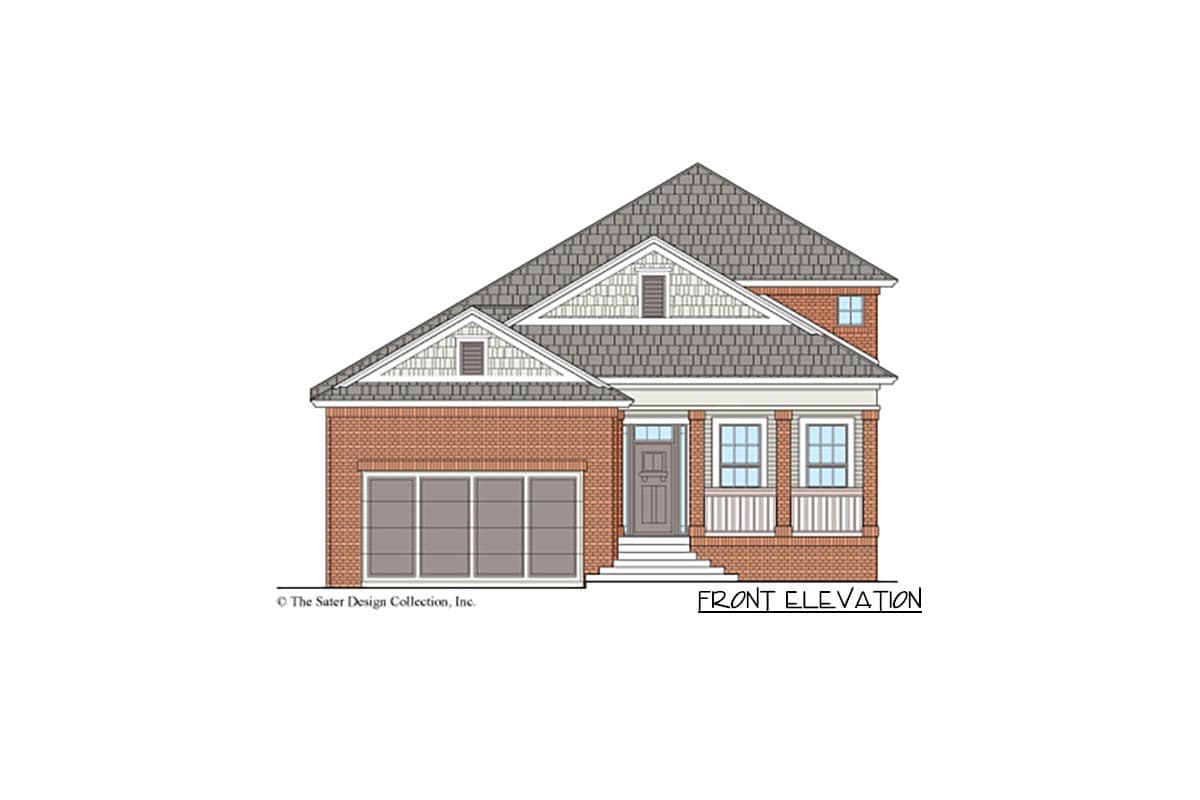 Plan 340113STR: 4-Bed House Plan Under 2100 Square Feet with Upstairs Game Room and Patio - Image #4 - Acadian, Southern, Traditional