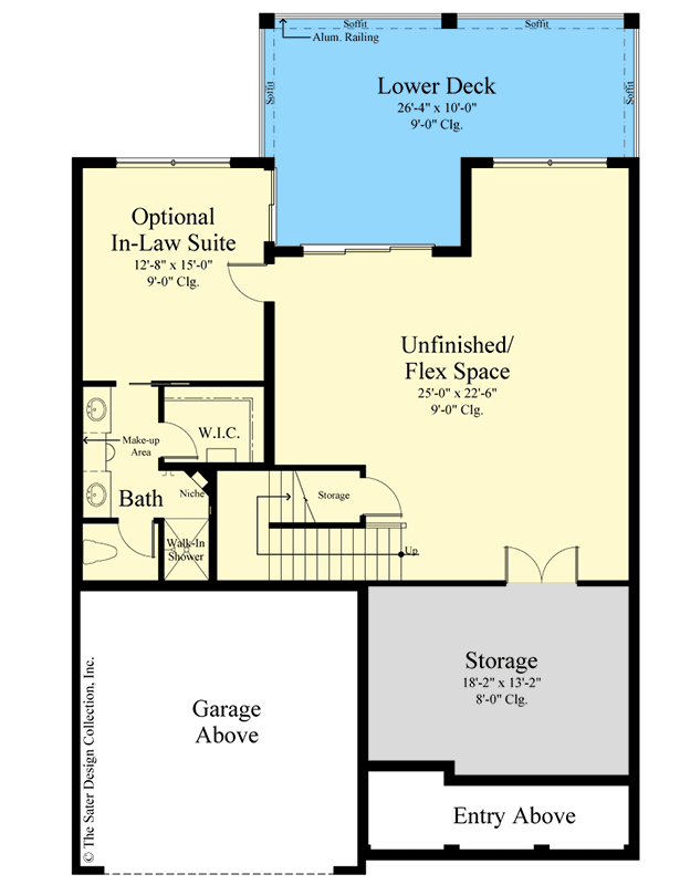 Plan 340115STR: Narrow Lot House Plan with Game Room and Multi-Generational Lower Level Apartment - Floor Plan - Walkout Layout - Southern, Traditional, Transitional