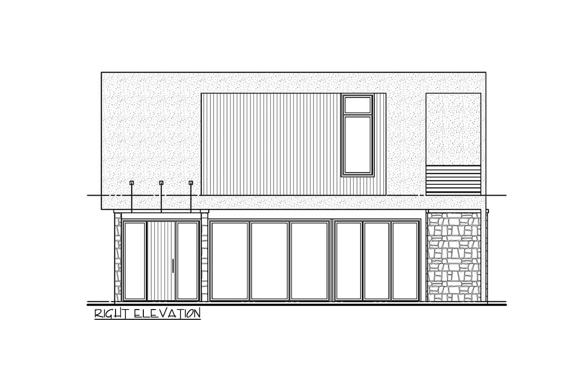 Plan 42437DB: Two-Story Modern Guest House Plan with Privacy Wall - Image #9 - Contemporary, Mid Century Modern, Modern