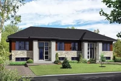 Modern Prairie-Style Duplex with Matching 900 Square Foot 2-Bed Units