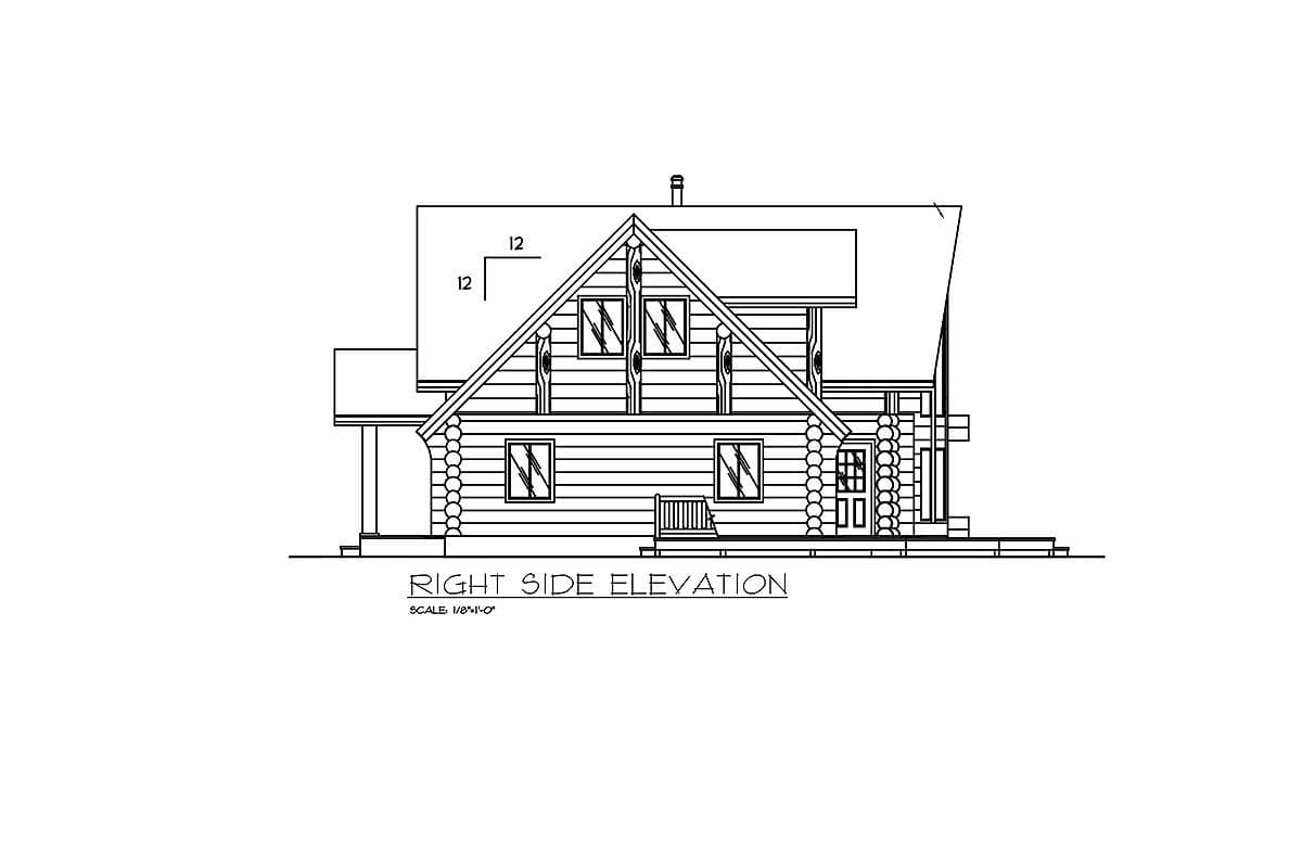 Plan 35023GH: 2616 Square Foot 3-Bed Log Home Plan Designed for the Rear View Lot - Image #5 - Log Cabin, Mountain, Rustic