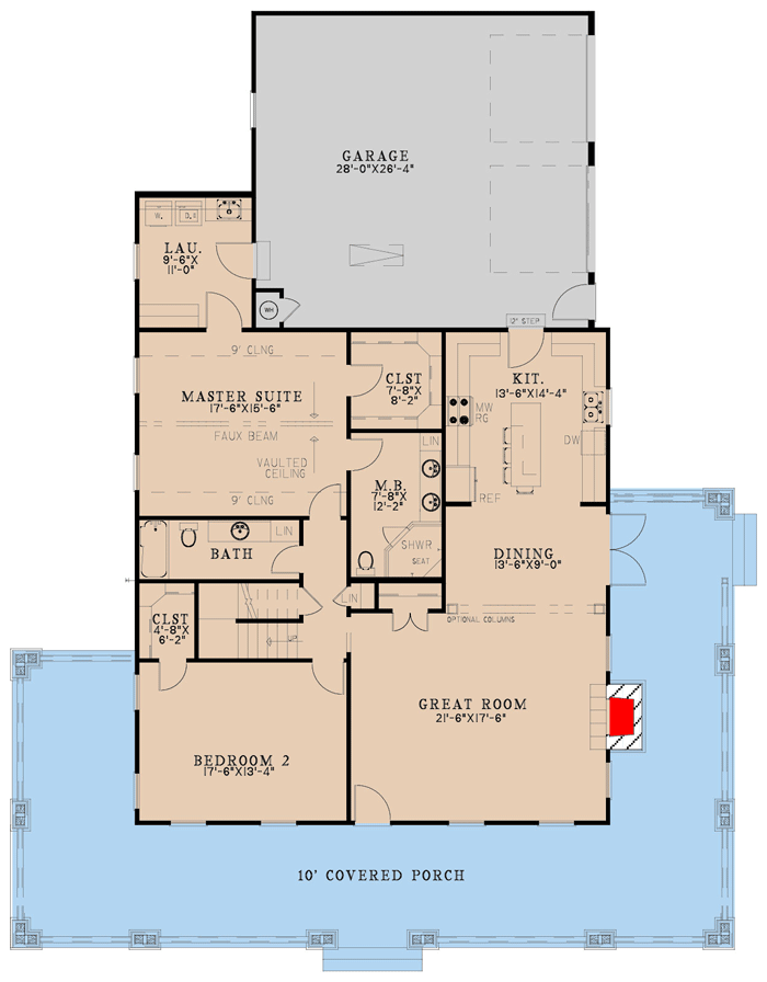 Plan 70845MK: Rustic and Expandable 1805 Square Foot Country House Plan with Wrap-Around Porch - Floor Plan - Main Level - Country, Craftsman, Farmhouse, Mountain, Rustic, Traditional
