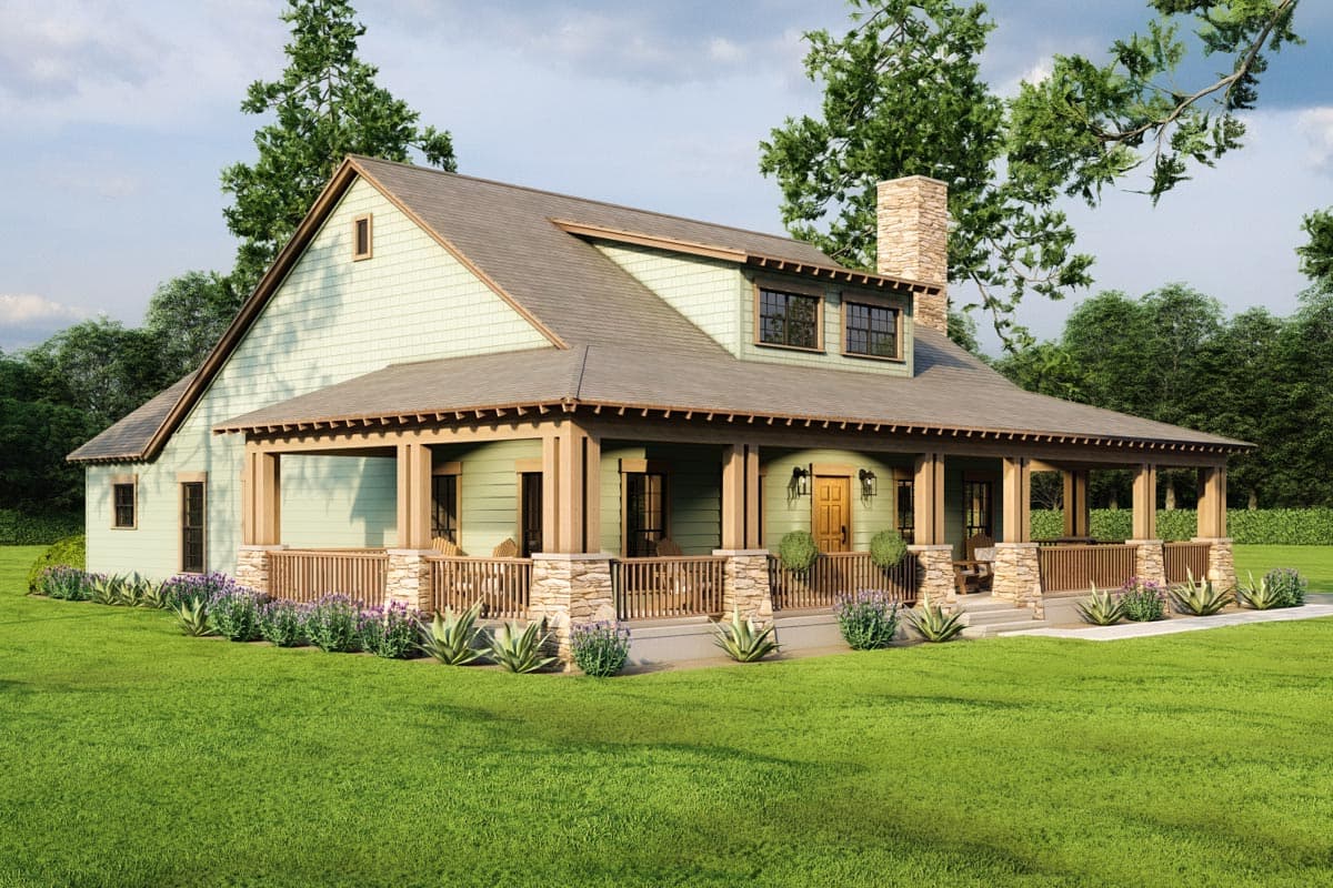 Plan 70845MK: Rustic and Expandable 1805 Square Foot Country House Plan with Wrap-Around Porch - Image #7 - Country, Craftsman, Farmhouse, Mountain, Rustic, Traditional