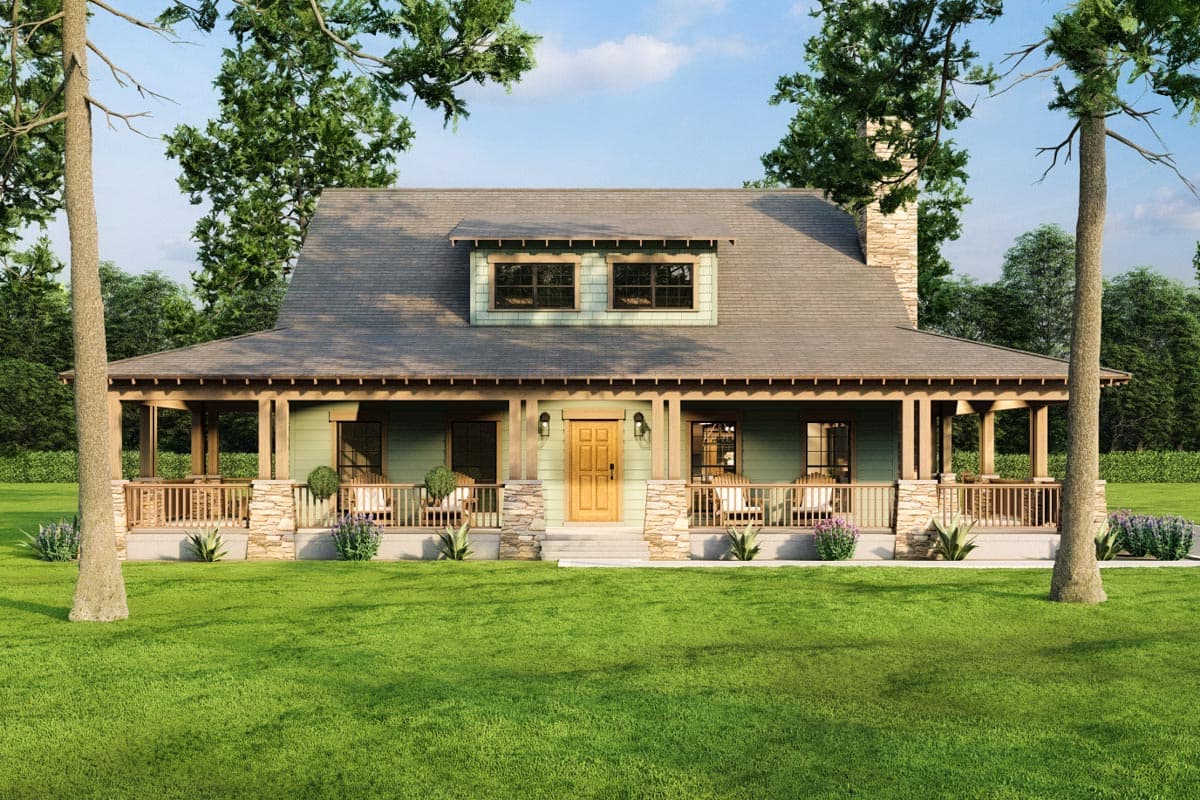 Plan 70845MK: Rustic and Expandable 1805 Square Foot Country House Plan with Wrap-Around Porch - Image #8 - Country, Craftsman, Farmhouse, Mountain, Rustic, Traditional