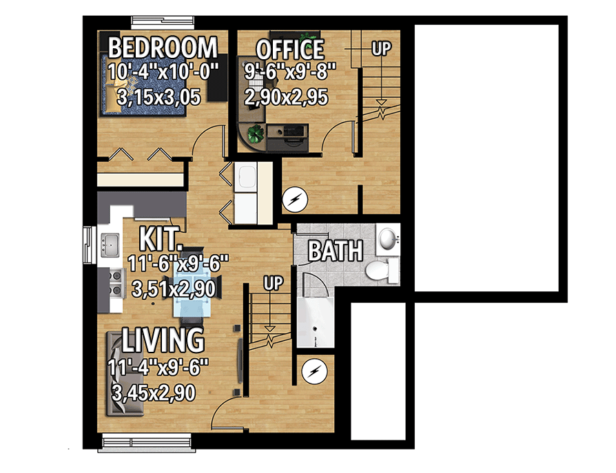 Plan 801080PM: Multi-Generational Modern Home Plan Under 2500 Square Feet - Floor Plan - 3rd Floor - Modern, Northwest