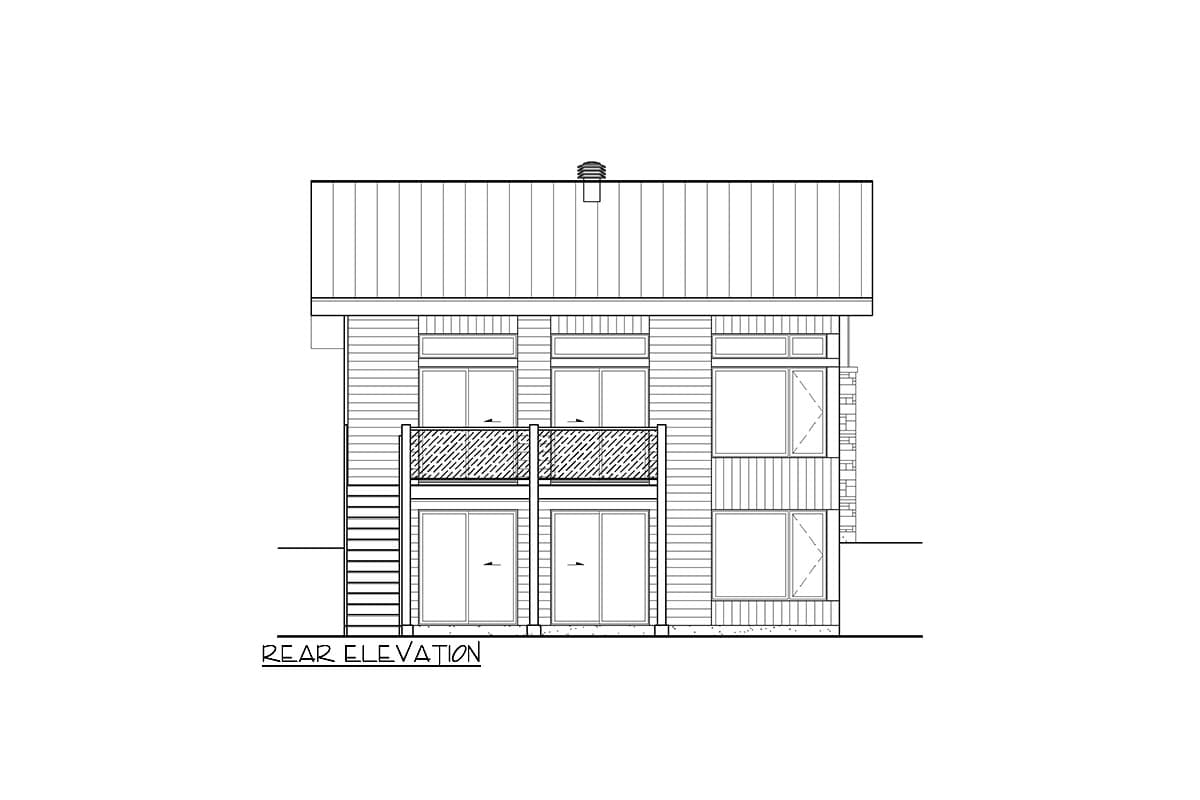Plan 801084PM: 1661 Square Foot Modern Lake/Mountain House Plan with Walkout Basement - Image #4 - Mid Century Modern, Modern, Mountain