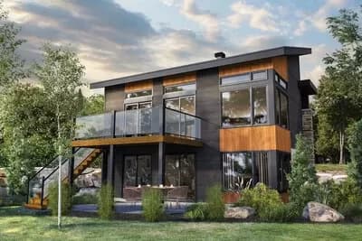 1661 Square Foot Modern Lake/Mountain House Plan with Walkout Basement