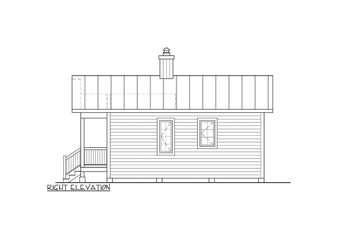 Plan 801086PM: 432 Square Foot 1-Bed Tiny House Plan - Architectural Designs - Image #4 - Cabin, Cottage